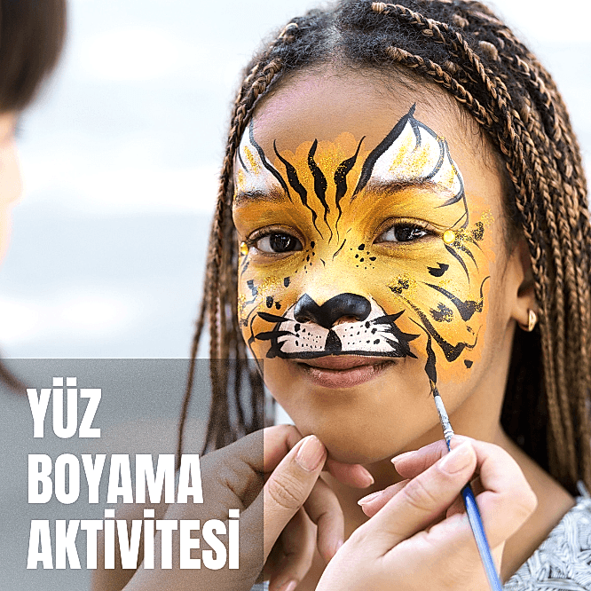 Çocuklar için yüz boyama aktivitesi